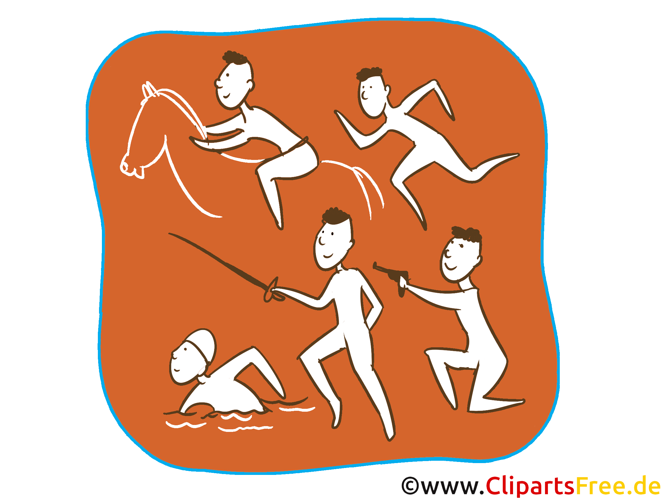 Moderner Fünfkampf Sport Icon-Clipart