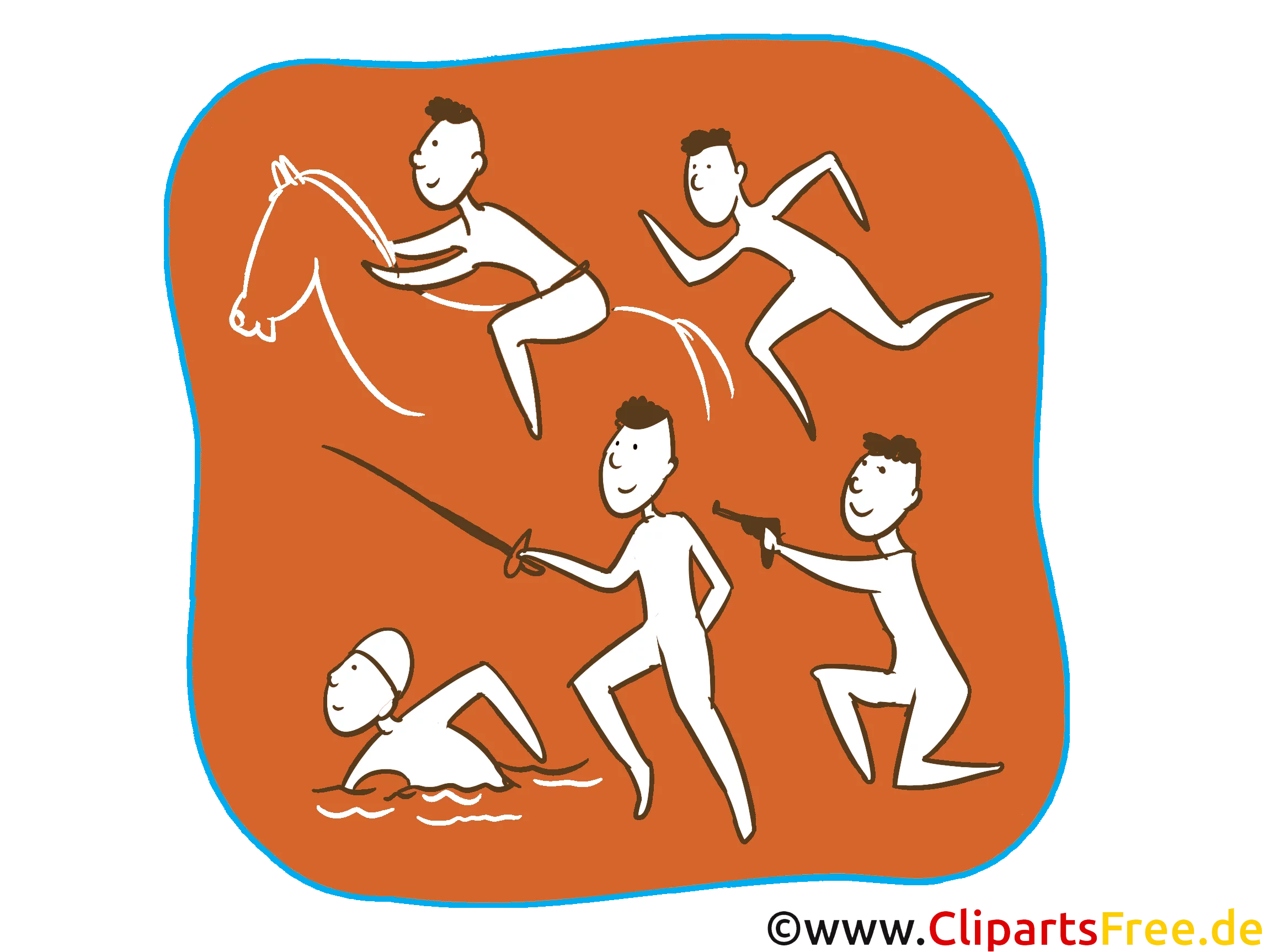 Moderner Fünfkampf Sport Icon-Clipart