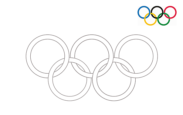 2024 Olympische Ringe zum Drucken und Ausmalen Clipart