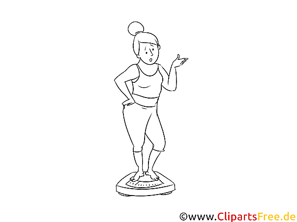 Clipart Frau und Waage - Abnehmen Bild