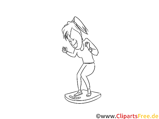 Frau freut sich auf Waage - lustige Bilder zum Thema Abnehmen