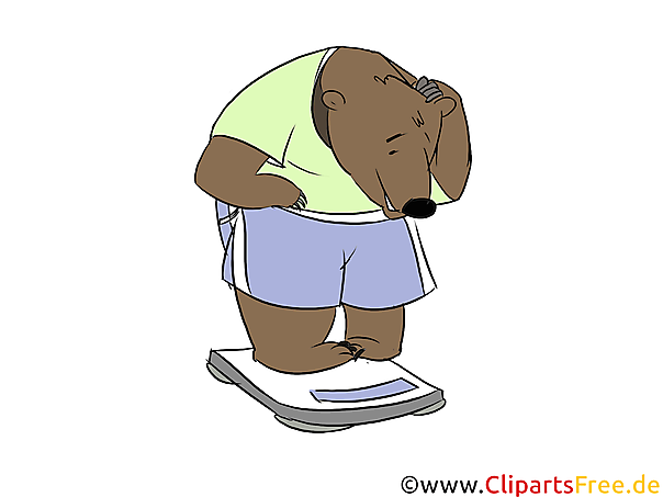 Lustige Bilder Abnehmen - Bär auf Waage