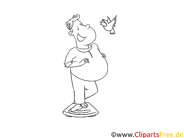 Schwarz-weisse Illustration zum Thema Abnehmen