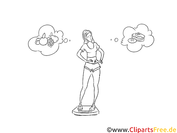 Sportliche Frau auf Waage - Diät Bilder schwarz-weiss