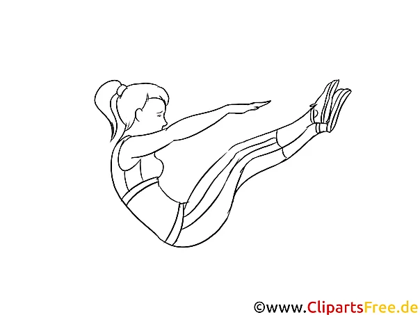 Training Bauchmuskeln für Frauen Illustration, Zeichnung, Bild