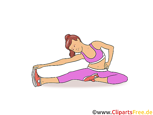 Dehnung Übungen, Gymnastik Clipart, Illustration, Bild