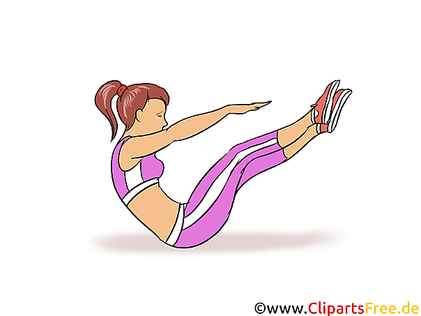 Fitness-Center Clipart junge Frau treibt Sport