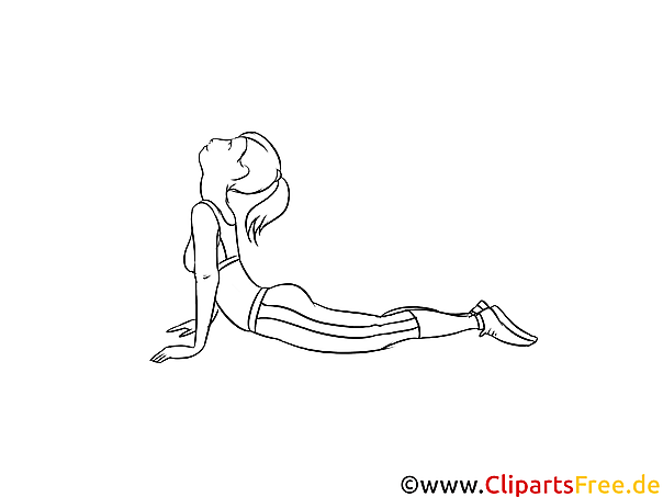 Frau Dehnung Fitnessturnen Illustration, Zeichnung, Bild