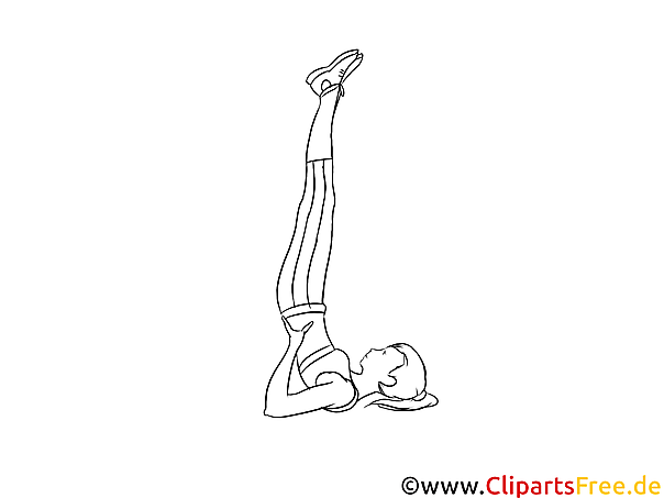 Gymnastik für Frauen Grafik, Zeichnung schwarz-weiss