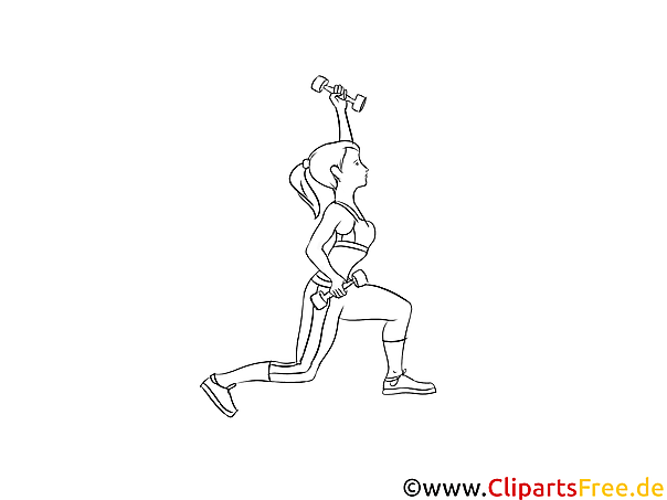 Körpertraining für Frauen Illustration, Zeichnung, Bild schwarz-weiss