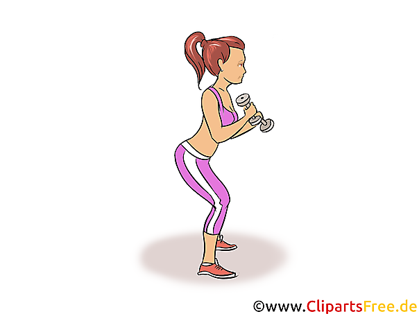 Krafttraining für Frauen Clipart, Illustration, Bild