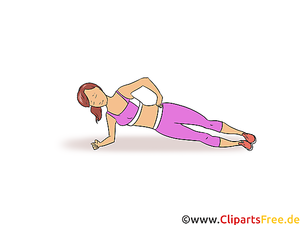 Schlanke Frau treibt Sport im Fitnesstudio Clipart, Illustration, Bild