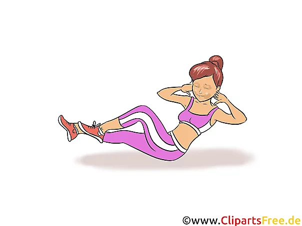 Schöne sportliche Frau treibt Sport Clipart, Illustration, Bild