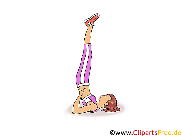 Übungen für Rücken schöne Frau Clipart, Illustration, Bild