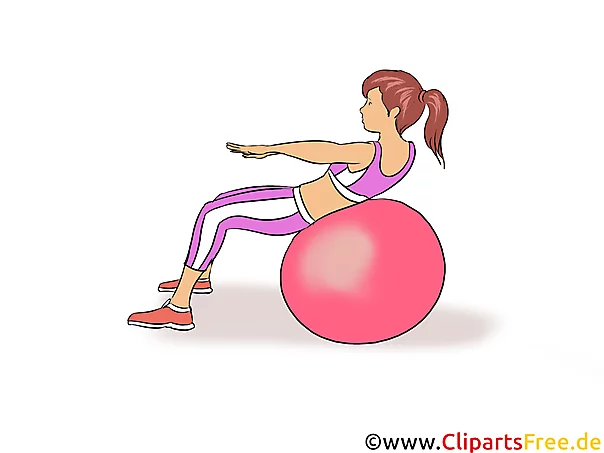Übungen mit Ball zu Hause Illustration, Clipart, Bild