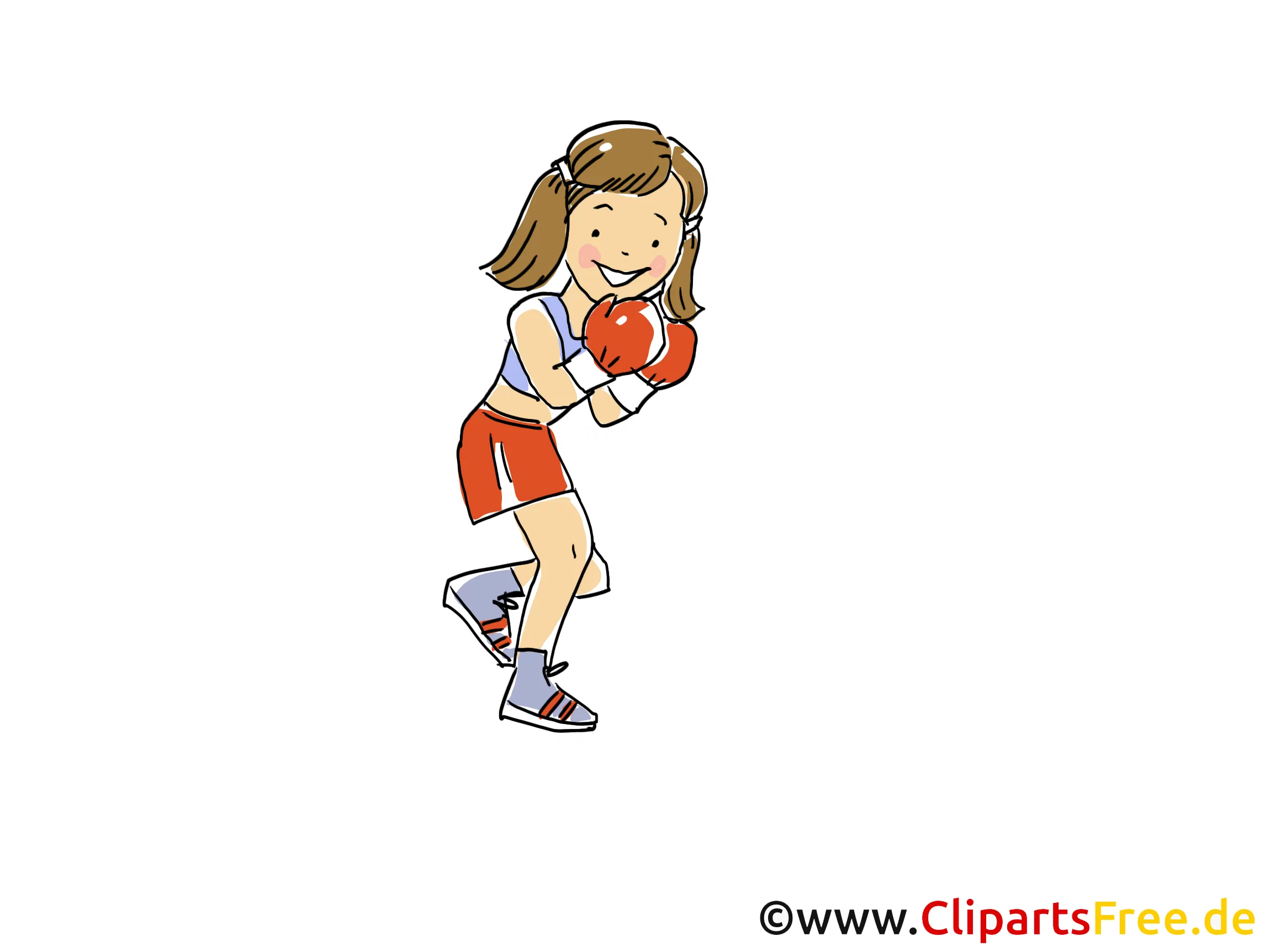 Frauenboxen Bild, Sport Clipart, Comic, Cartoon, Image gratis
