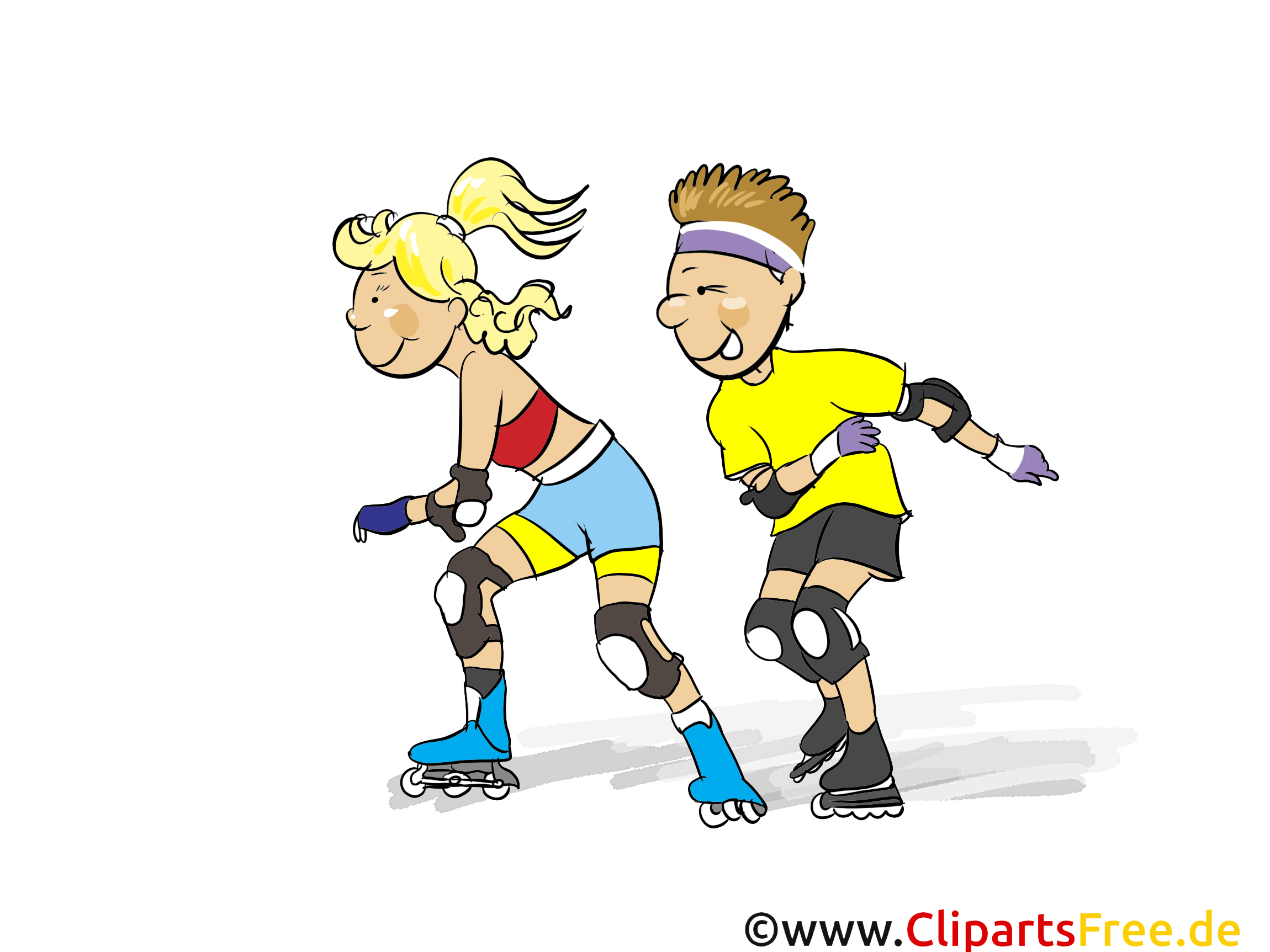 Inliner fahren Cartoon, Clipart, Bild, Comic, Illustration Inliner fahren Cartoon, Clipart, Bild, Comic, Illustration