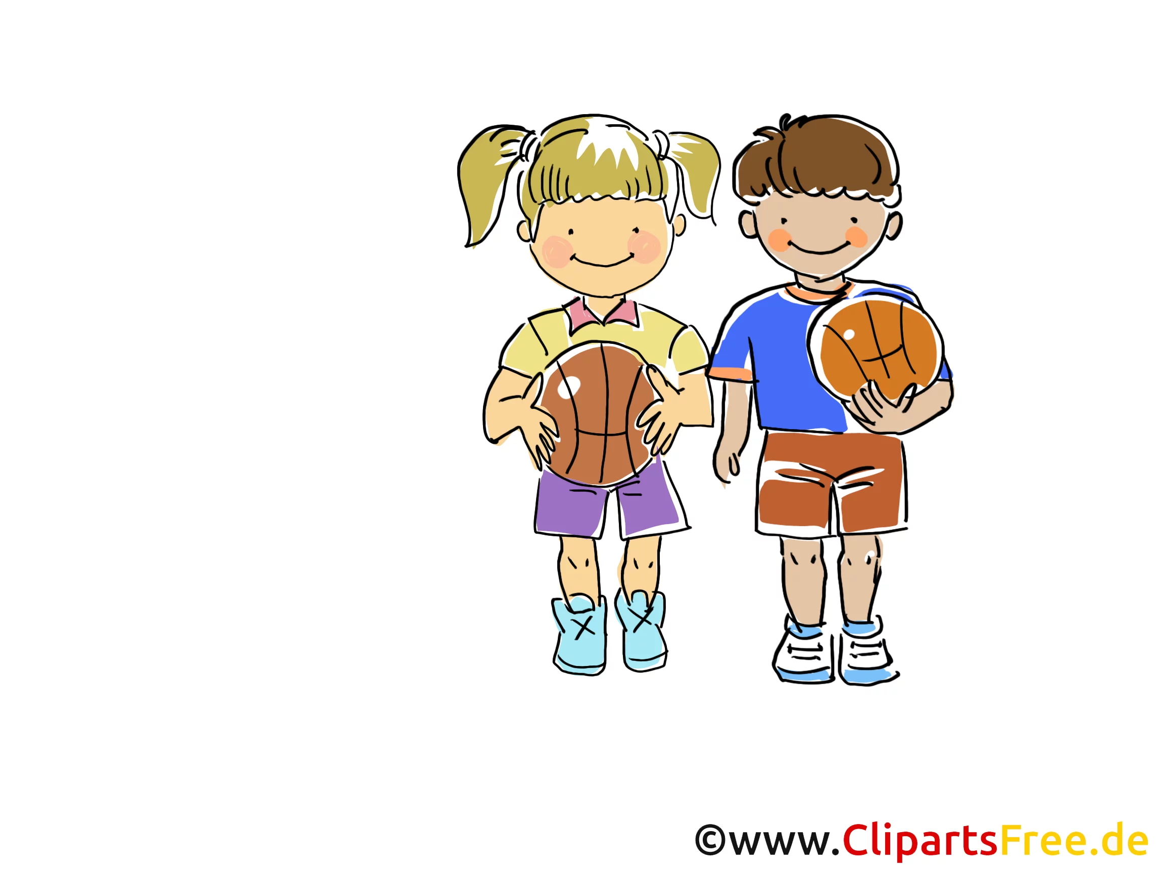Kinder Baskettball Bild, Sport Clipart, Comic, Cartoon, Image gratis