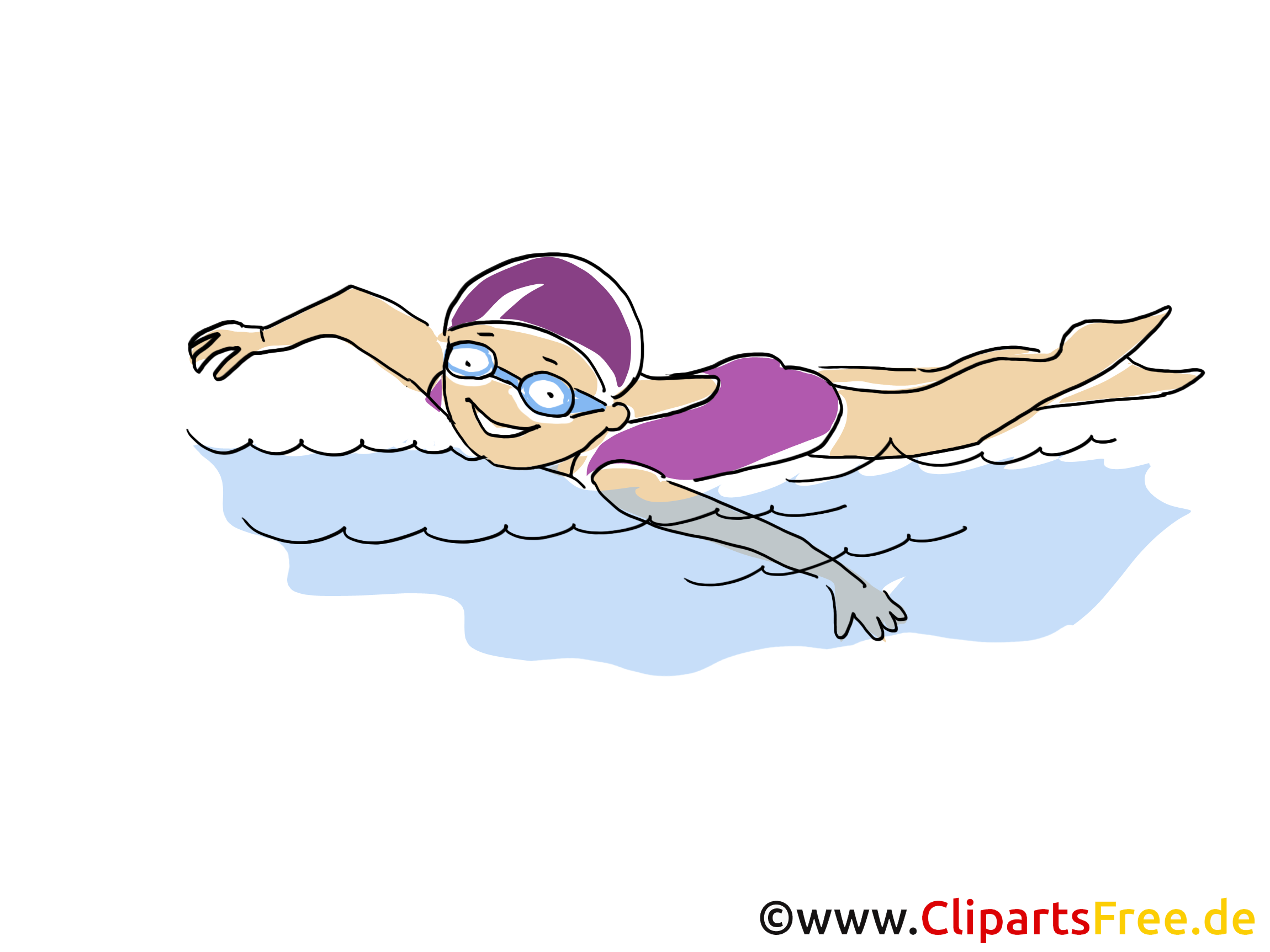 Schwimmen Bild, Sport Cliparts, Comic, Cartoon, Image gratis