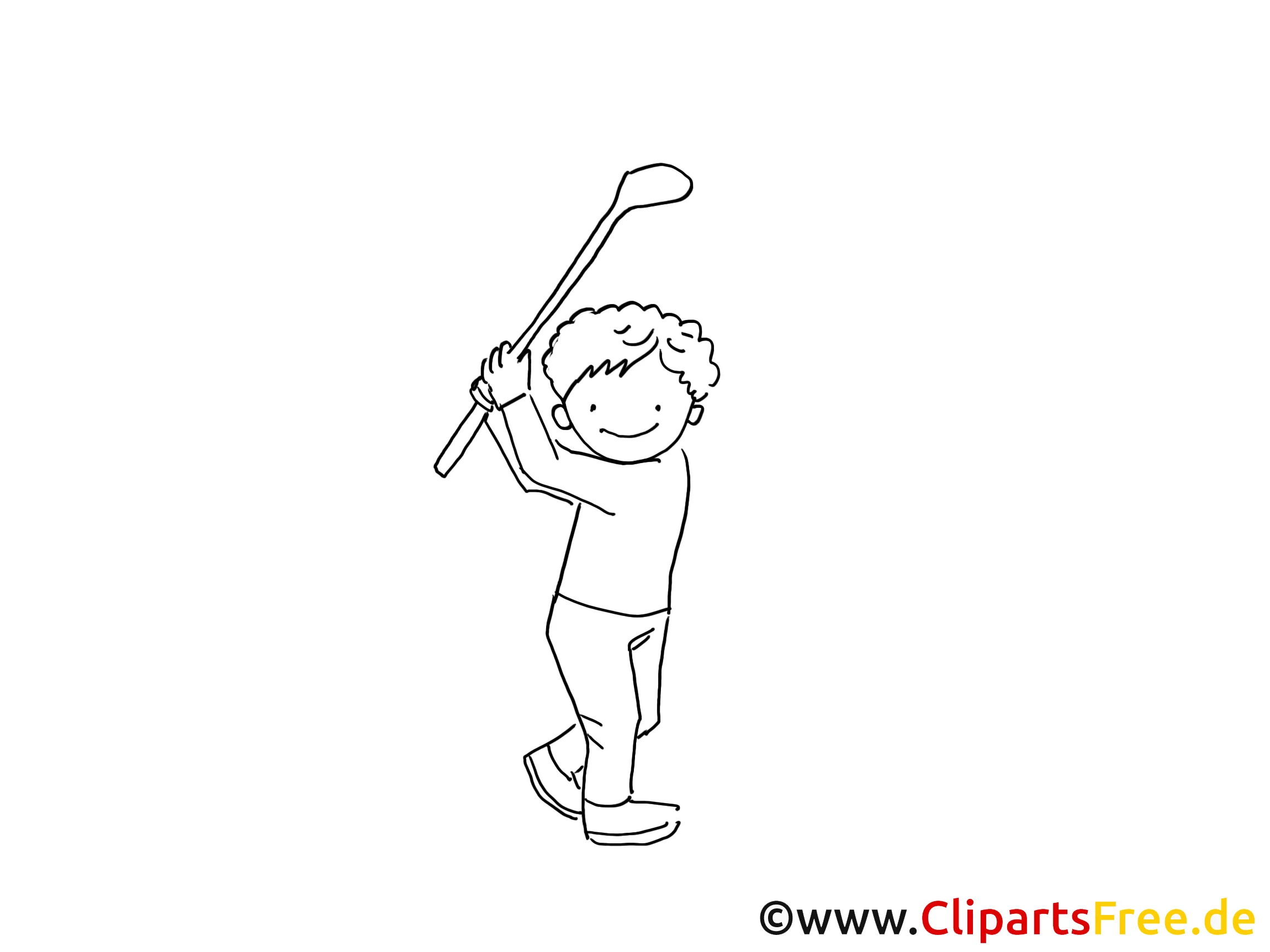 Golf Zeichnung schwarz-weiss, Bild, Clipart, Comic, Cartoon