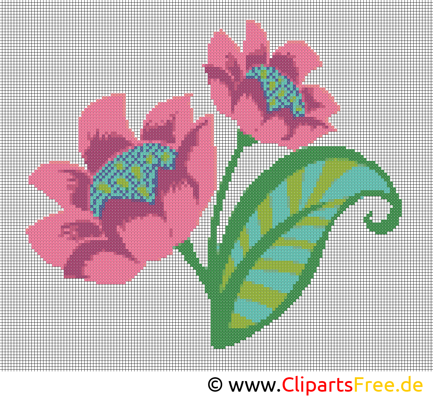 Blume im Feld Bild-Vorlage zum Sticken