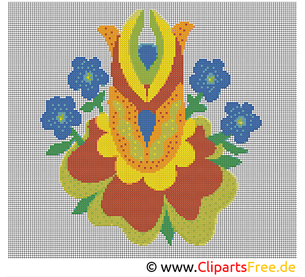 Blume Kreuzstich sticken