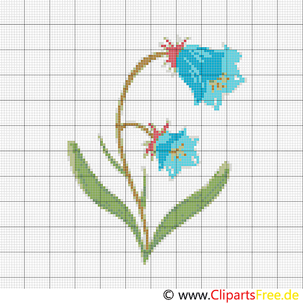 Glockenblume Stickvorlagen Kreuzstich kostenlos
