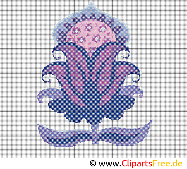 Kreuzstich Vorlagen sticken Blumen