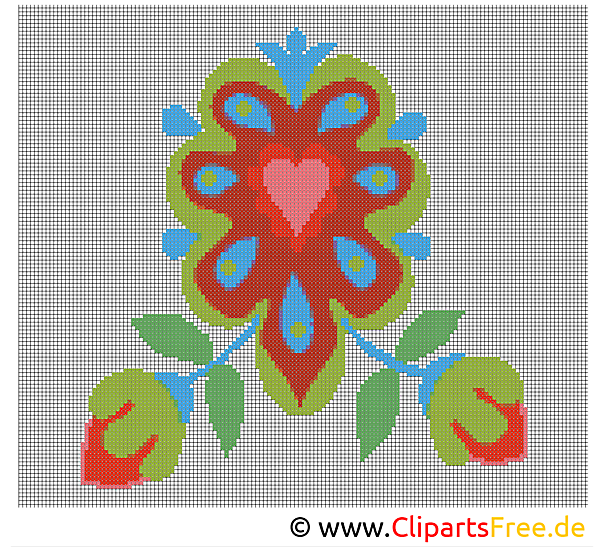 Kreuzstichvorlage schöne Blume