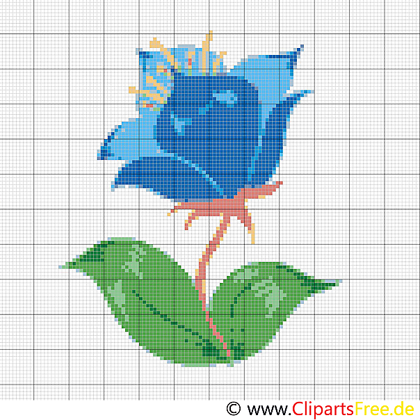 Sticken Vorlagen Blumen - Kornblume