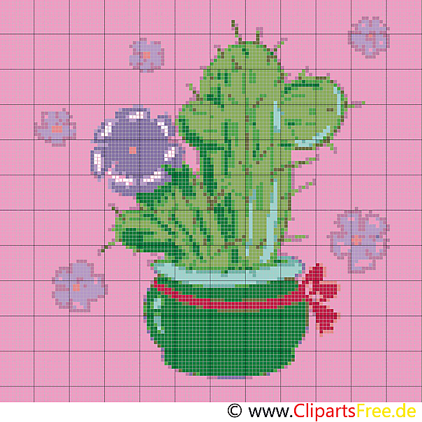 Kreuzstichvorlagen zum Ausdrucken Kaktus