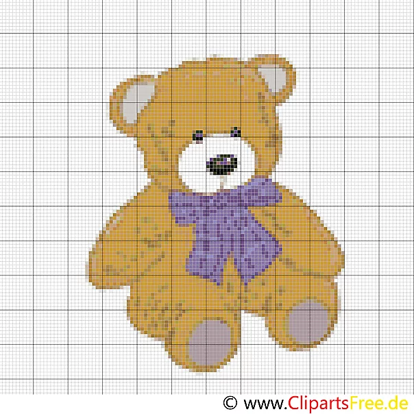 Kreuzstickerei Teddy kostenlos