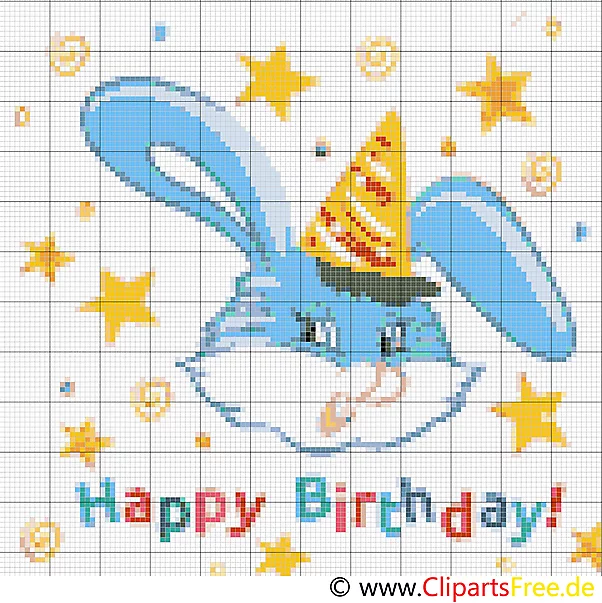 Birthday cross stich template