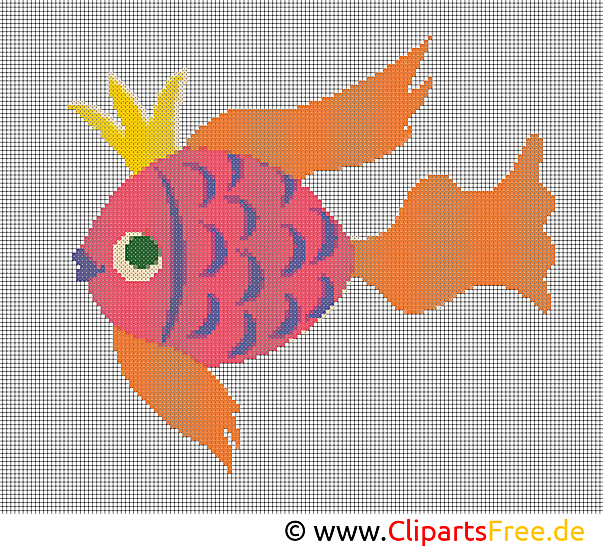 Ricamo a punto croce con pesce rosso Ricamo a punto croce con pesce rosso