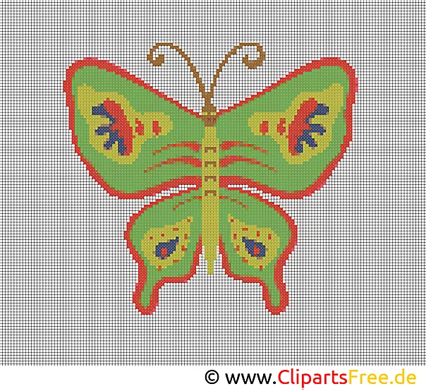 Stickbild Vorlage Schmetterling