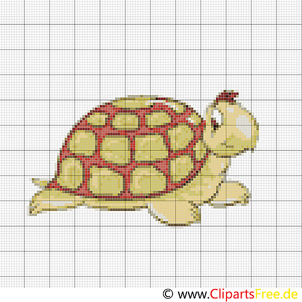 Stickvorlage Kreuzstich zum Ausdrucken Schildkröte