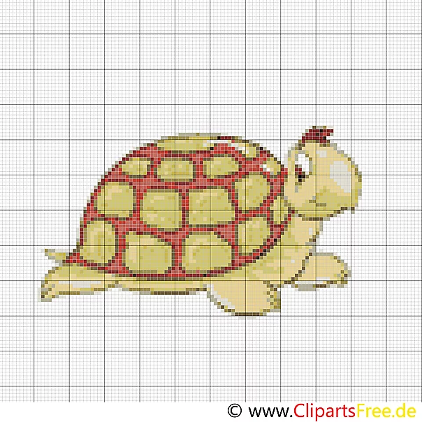 Stickvorlage Kreuzstich zum Ausdrucken Schildkröte
