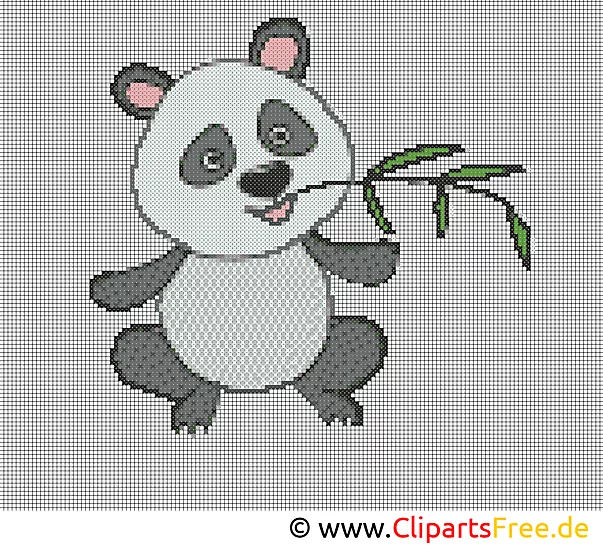 Stickvorlage Panda - Stickvorlagen kostenlos