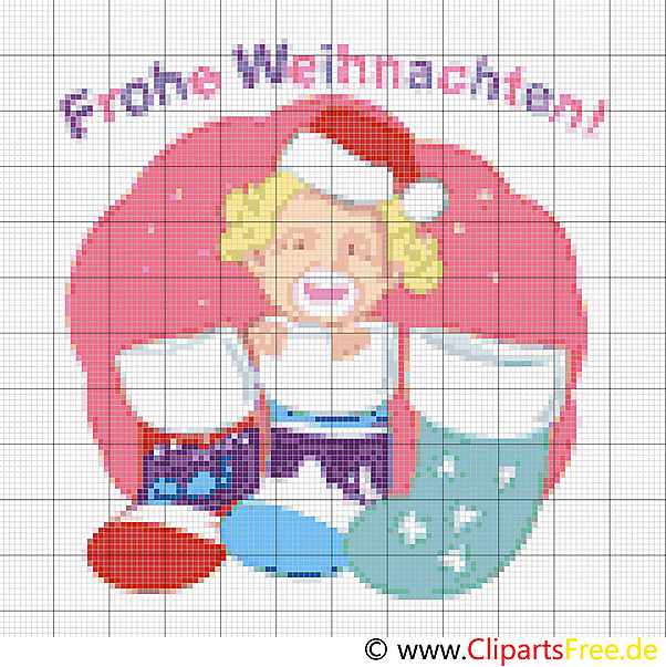 Baby zu Weihnachten Stickvorlage Bild Baby zu Weihnachten Stickvorlage Bild