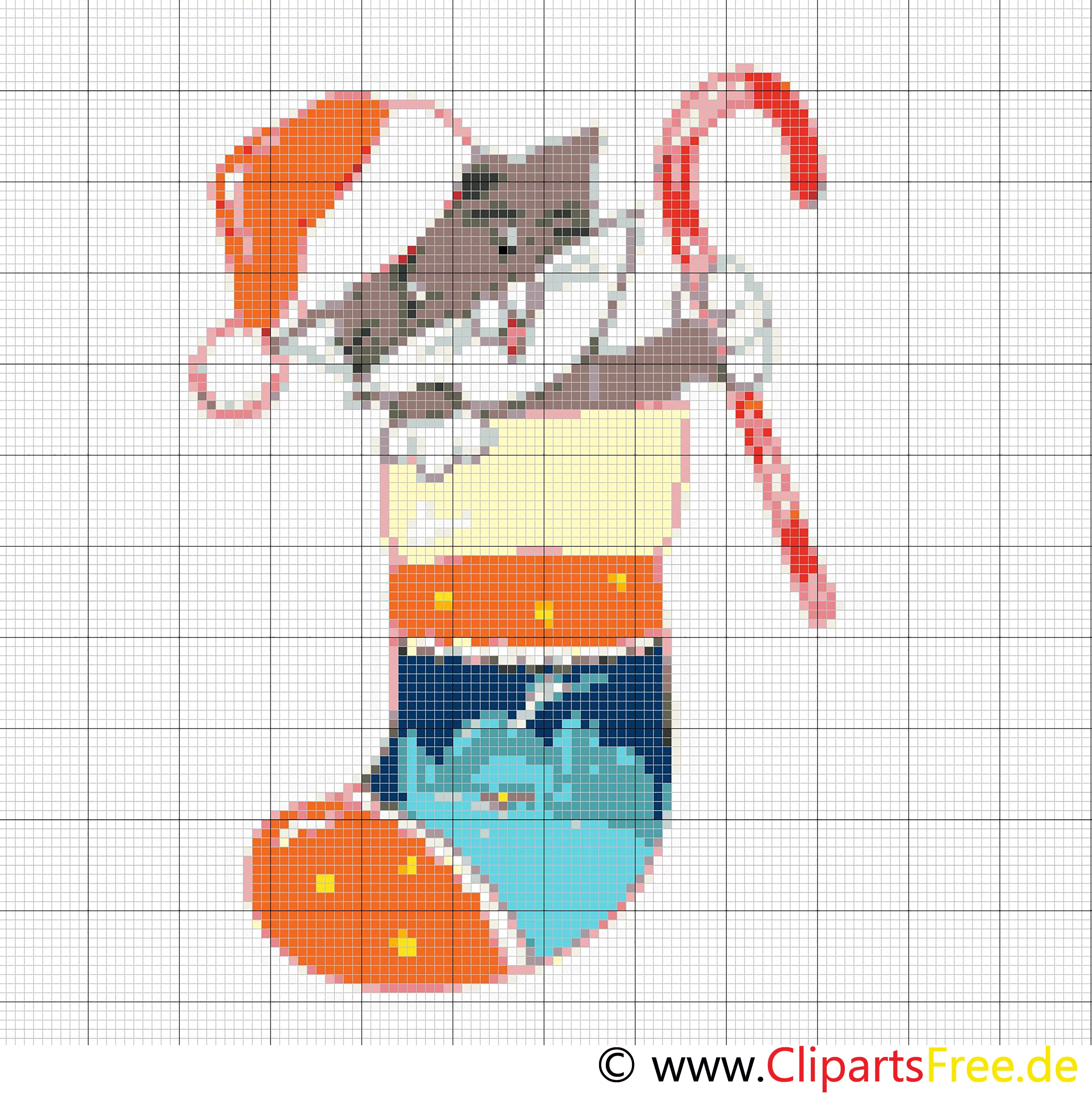 Kätzchen im Socken Weihnachtsmotiv