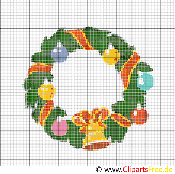 Kranz Stickvorlage zu Weihnachten und Neujahr Kranz Stickvorlage zu Weihnachten und Neujahr