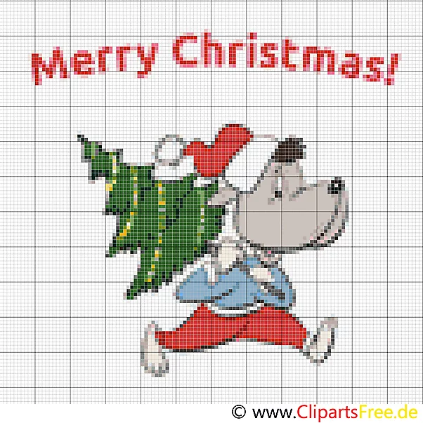 Kreuzstich Weihnachten witzig