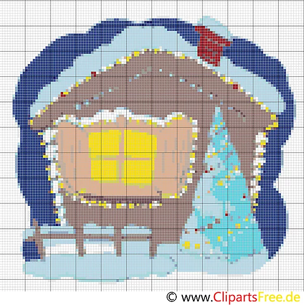 Neujahrmotiv Stickvorlage gratis
