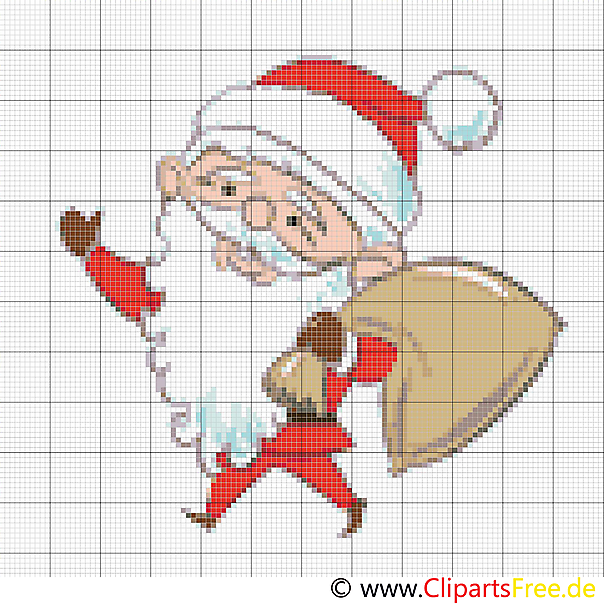 Santa steek sjabloon voor Kerstmis Santa steek sjabloon voor Kerstmis