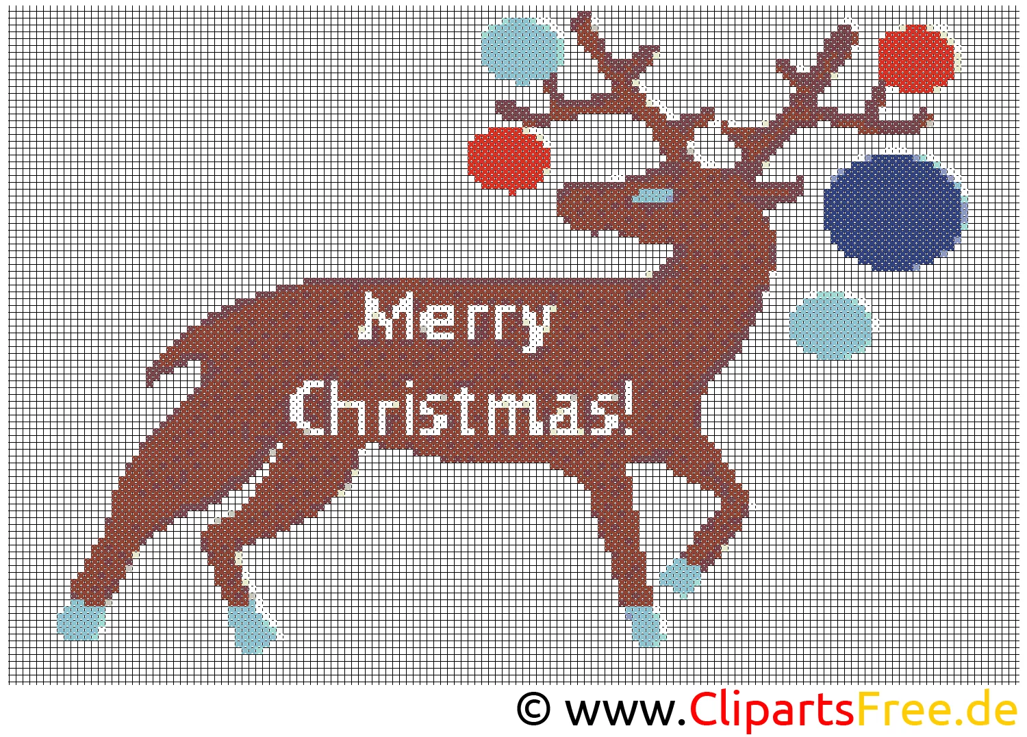 Stickbild zu Weihnachten kostenlos