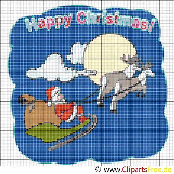 Stickvorlagen download Merry Christmas
