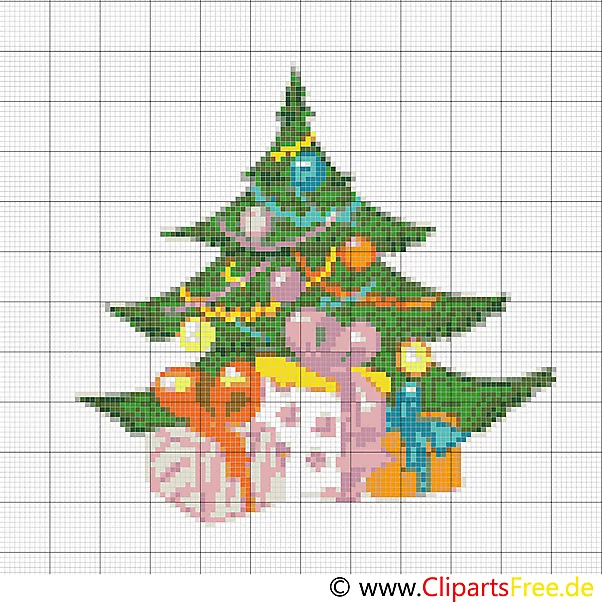 Weihnachtsbaum Stickvorlage