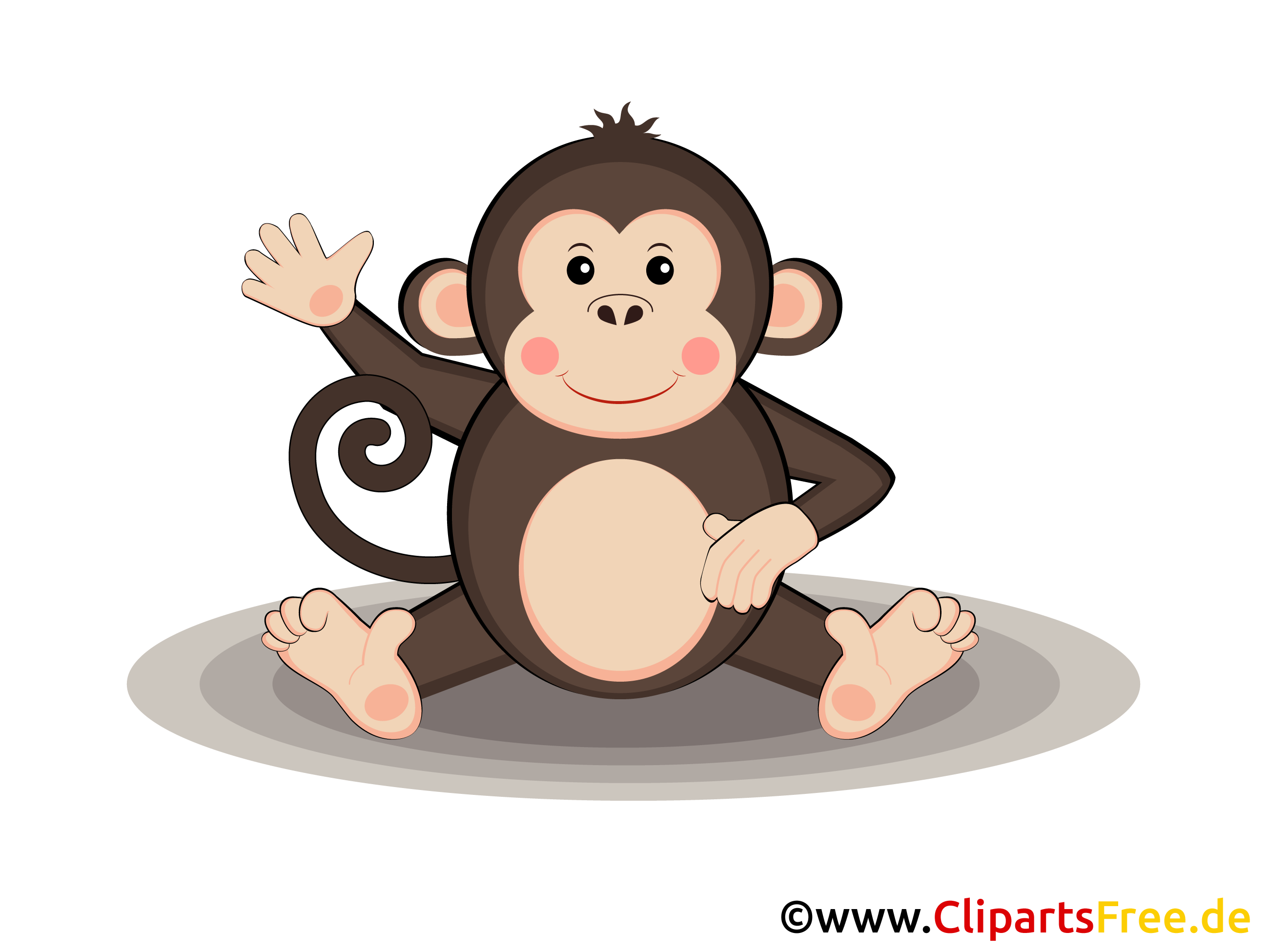 Monkey In The Zoo Clipart Graphic Illustration Picture Free