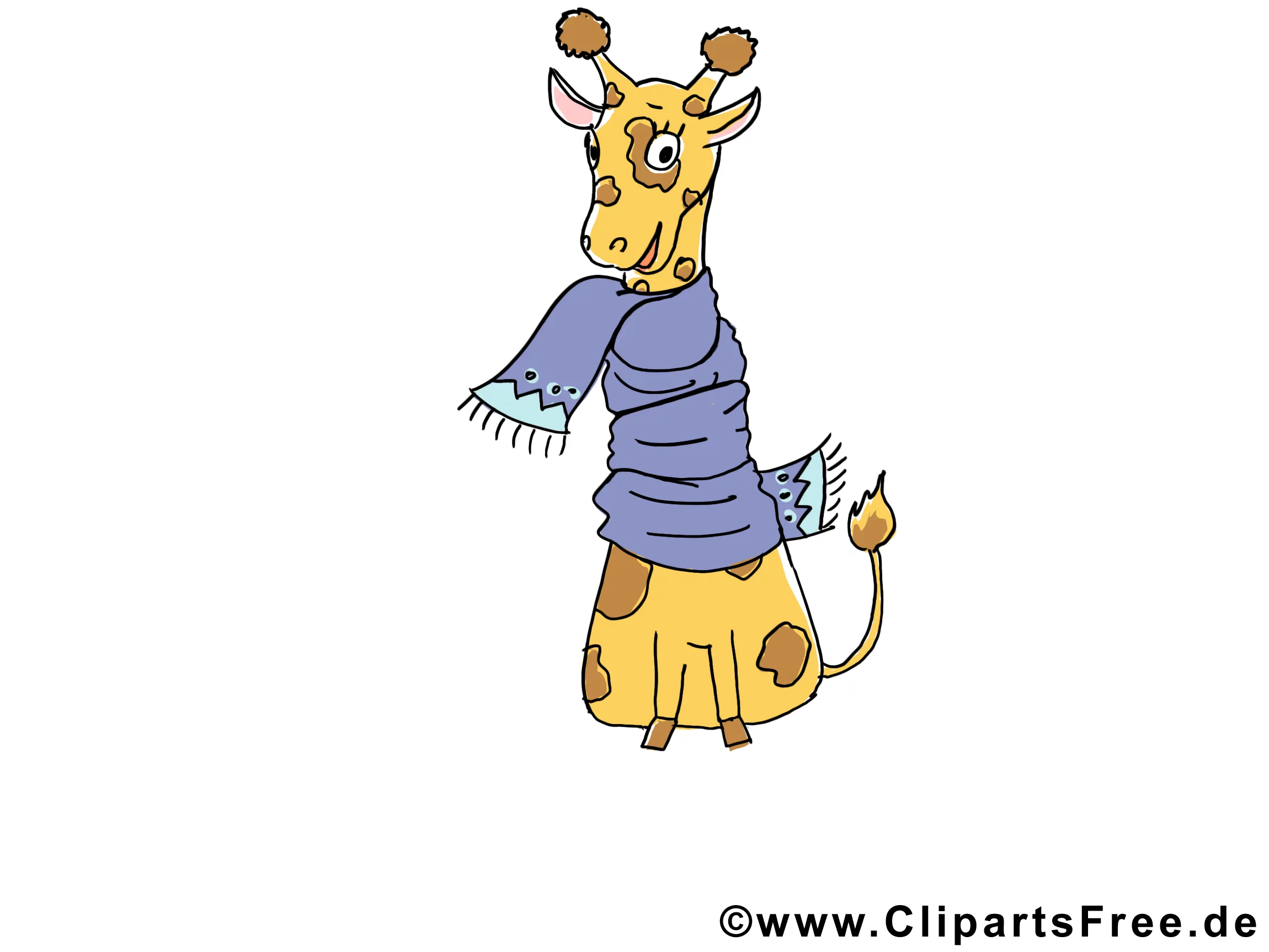 Giraffe mit Erkaeltung - lustige Bilder mit Tieren