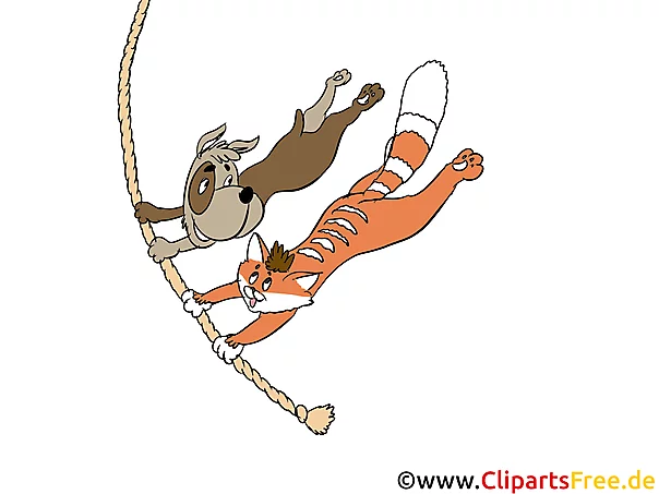 Hund und Katze Clipart, Bild, Illustration